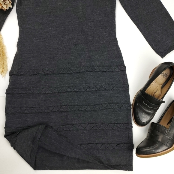 Calvin Klein Charcoal Grey Wool Sweater Dress - Picture 5 of 12